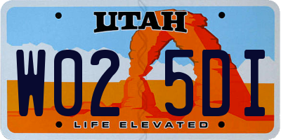 UT license plate W025DI