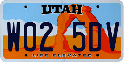 UT license plate W025DV