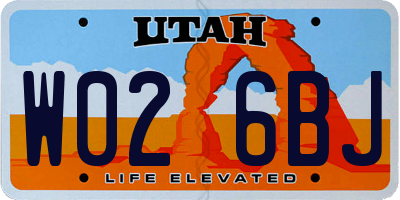 UT license plate W026BJ