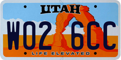 UT license plate W026CC