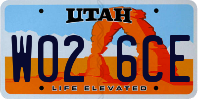 UT license plate W026CE