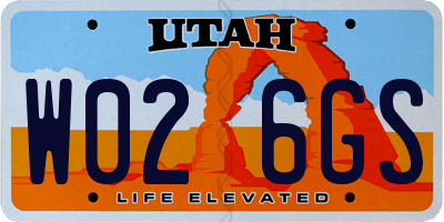 UT license plate W026GS