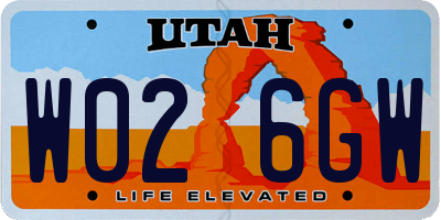 UT license plate W026GW