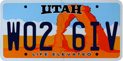UT license plate W026IV