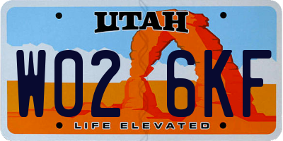 UT license plate W026KF