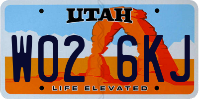 UT license plate W026KJ
