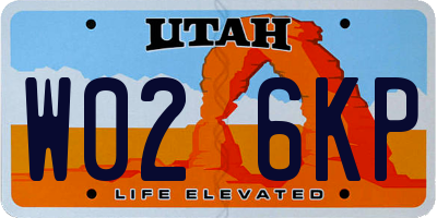 UT license plate W026KP