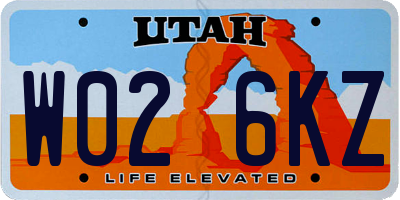 UT license plate W026KZ