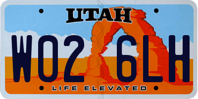 UT license plate W026LH