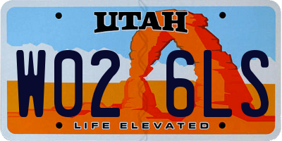 UT license plate W026LS