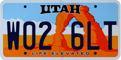 UT license plate W026LT