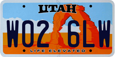 UT license plate W026LW