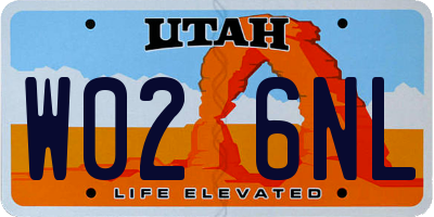 UT license plate W026NL