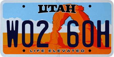 UT license plate W026OH