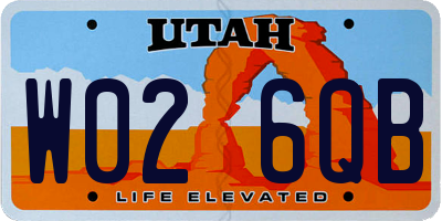 UT license plate W026QB