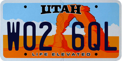 UT license plate W026QL