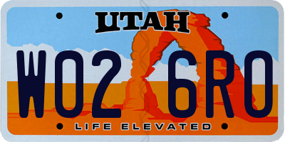 UT license plate W026RO