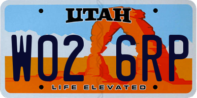 UT license plate W026RP
