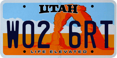 UT license plate W026RT