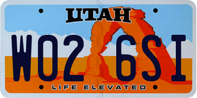 UT license plate W026SI