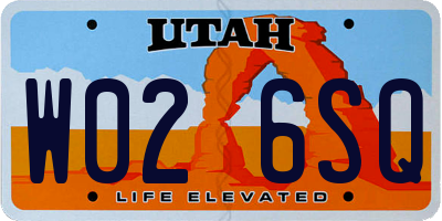 UT license plate W026SQ