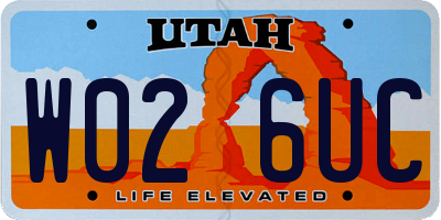 UT license plate W026UC