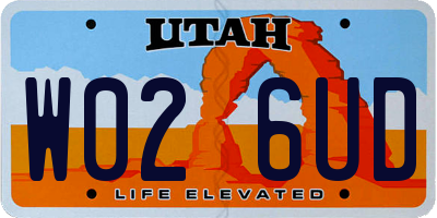 UT license plate W026UD