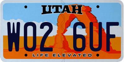 UT license plate W026UF