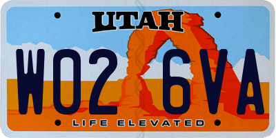 UT license plate W026VA