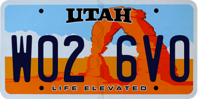 UT license plate W026VO