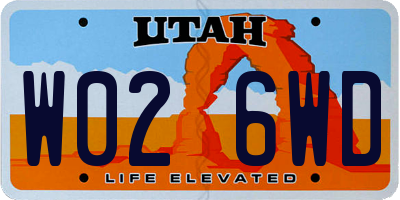 UT license plate W026WD