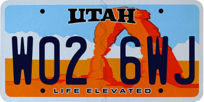 UT license plate W026WJ