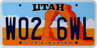 UT license plate W026WL