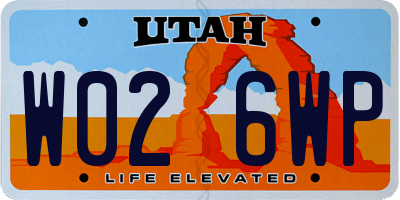 UT license plate W026WP