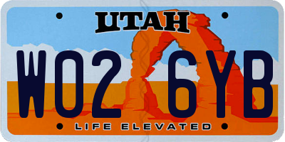 UT license plate W026YB
