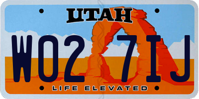 UT license plate W027IJ