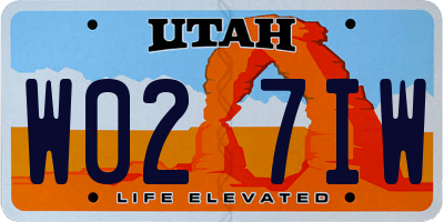 UT license plate W027IW