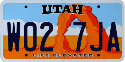 UT license plate W027JA