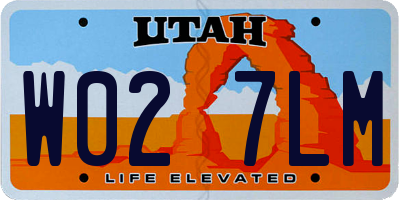UT license plate W027LM
