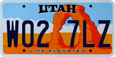UT license plate W027LZ