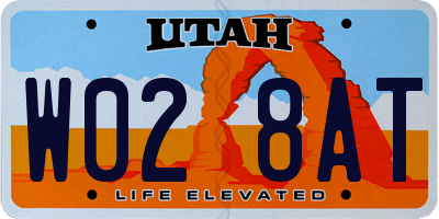 UT license plate W028AT