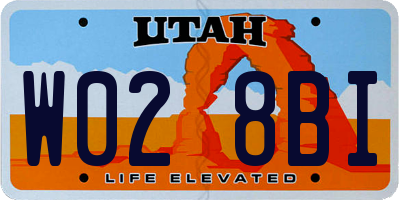 UT license plate W028BI