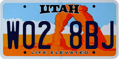 UT license plate W028BJ