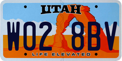 UT license plate W028BV