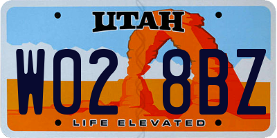 UT license plate W028BZ