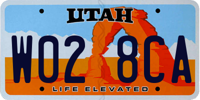 UT license plate W028CA