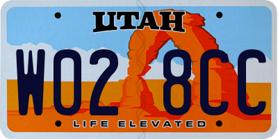 UT license plate W028CC
