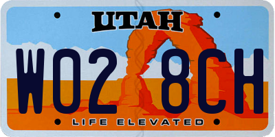 UT license plate W028CH