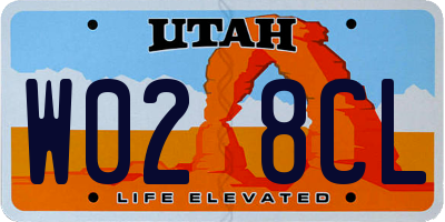 UT license plate W028CL
