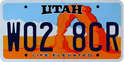UT license plate W028CR
